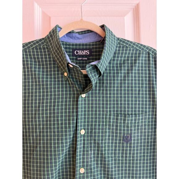 Chaps Men’s Short Sleeve Button Up Plaid Casual Top size Large - Picture 3 of 5
